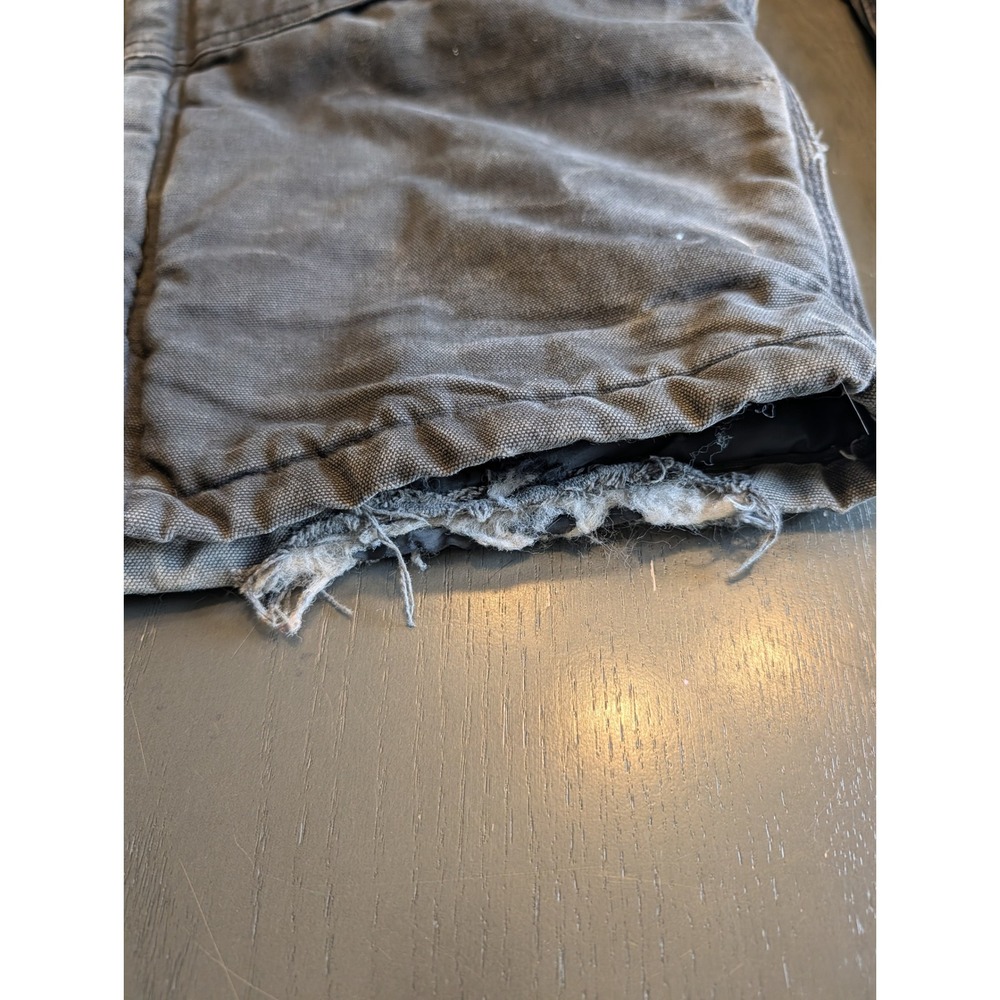 Vtg Carhartt Black Duck Insulated Overalls Double Knee 48-50 Distressed Workwear - Picture 10 of 16
